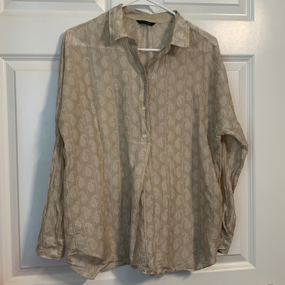 Massimo Dutti mulberry silk blend blouse